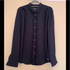 NWT Scotch & Soda Ruffle Front Chiffon Blouse